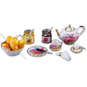 (image for) Miniature Continental Breakfast Set For Dollhouses