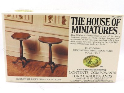 (image for) Miniature Unfinished Pair of Candle Stands Kit