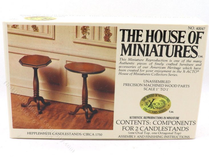 (image for) Miniature Unfinished Pair of Candle Stands Kit