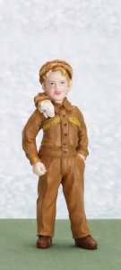 (image for) 1/12 Scale Bart Boy with Coonskin Hat Resin Doll
