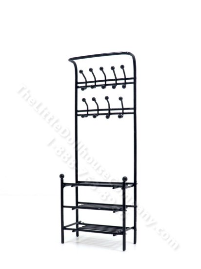 (image for) Miniature Black Metal Hallway Stand for Dollhouses