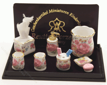 (image for) Miniature Dresdner Rose Pattern Bathroom Set