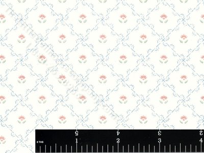 (image for) Flowers in Diamonds Miniature Wallpaper for Dollhouses