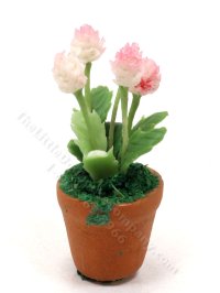 (image for) Miniature Potted Globe Amaranth Flowers for Dollhouses