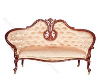 (image for) Miniature Walnut and Gold Victorian Settee With Brass Castors
