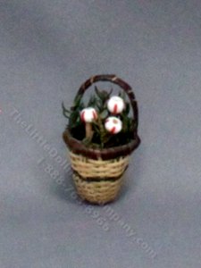 (image for) Miniature Round Basket with Peppermint and Pine Boughs