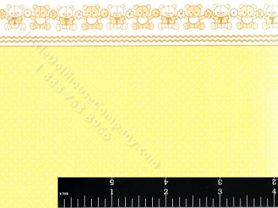 (image for) Yellow Mini-Dots and Bears Wallpaper for Dollhouses