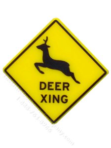 (image for) Miniature "Deer Crossing" Sign for Dollhouses