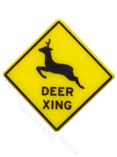 (image for) Miniature "Deer Crossing" Sign for Dollhouses