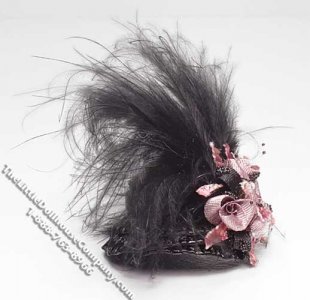 (image for) Ladies Black Feathered Hat by Judith Blondell for Dollhouses
