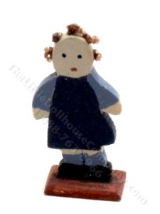 (image for) Miniature Handmade Wooden Girl Doll for Dollhouses