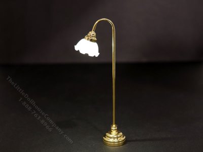 (image for) Miniature Battery Operated Tall Brass Floor Lamp with Wand