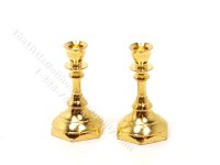 (image for) Miniature Brass Candlesticks with Hexagon Base