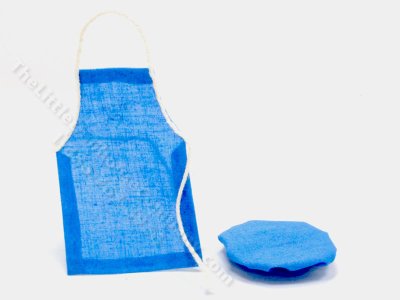 (image for) Miniature Blue Apron & Chef's Hat for Dollhouses