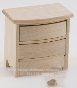 (image for) Miniature Unfinished Nightstand for Dollhouses
