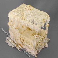 (image for) Miniature Peach Coloured Lace Covered Crib by Serena Johnson