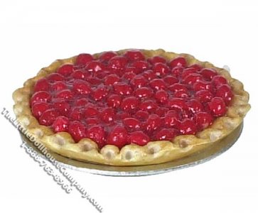 (image for) Miniature Cherry Pie in a Metal Pie Plate for Dollhouses