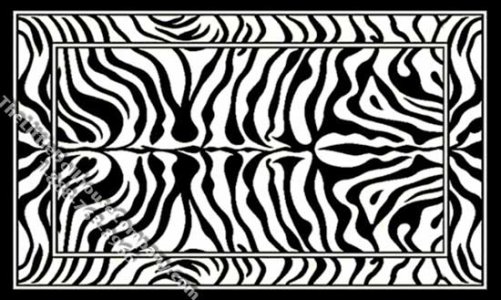 (image for) Dollhouse Scale Model Large Sized Zebra Pattern Rug