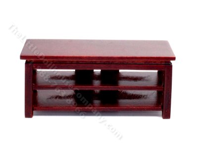 (image for) Miniature Mahogany Television Stand for Dollhouses