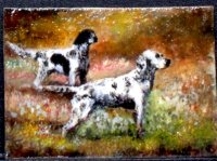 (image for) Miniature Hunting Dog Painting by Larry Morganti