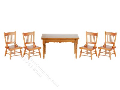 (image for) Miniature Five Piece Kitchen Table Set For Dollhouses
