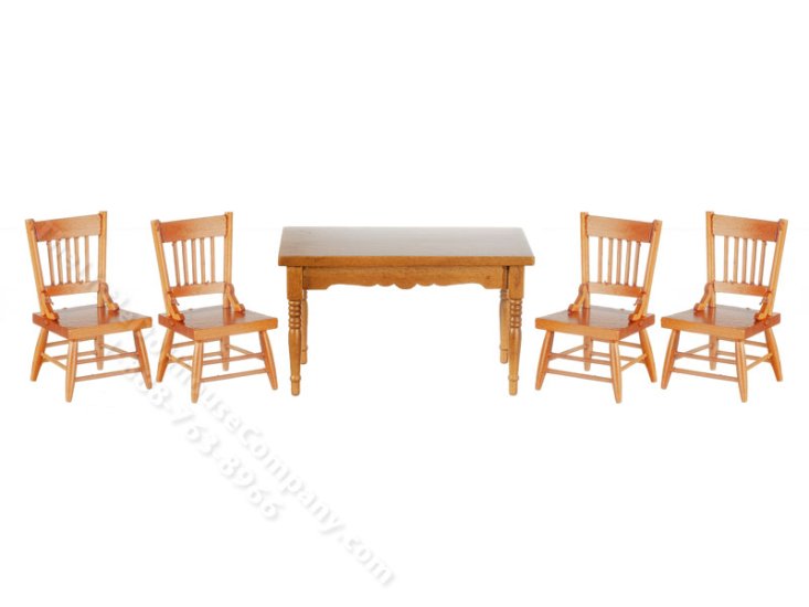 (image for) Miniature Five Piece Kitchen Table Set For Dollhouses