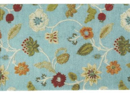 (image for) Miniature 2X-Small Scale Light Blue Floral Rug