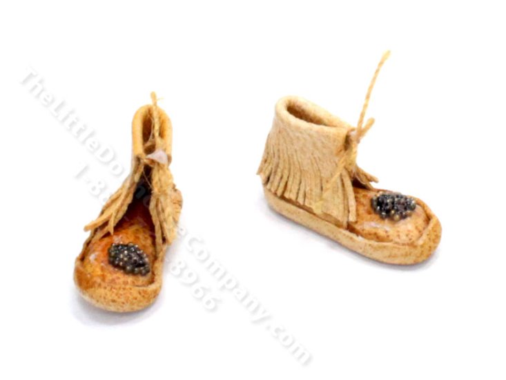 (image for) Miniature Leather Moccasins for Dollhouses