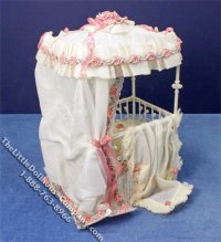 (image for) Miniature Cream Coloured Covered Crib by Serena Johnson