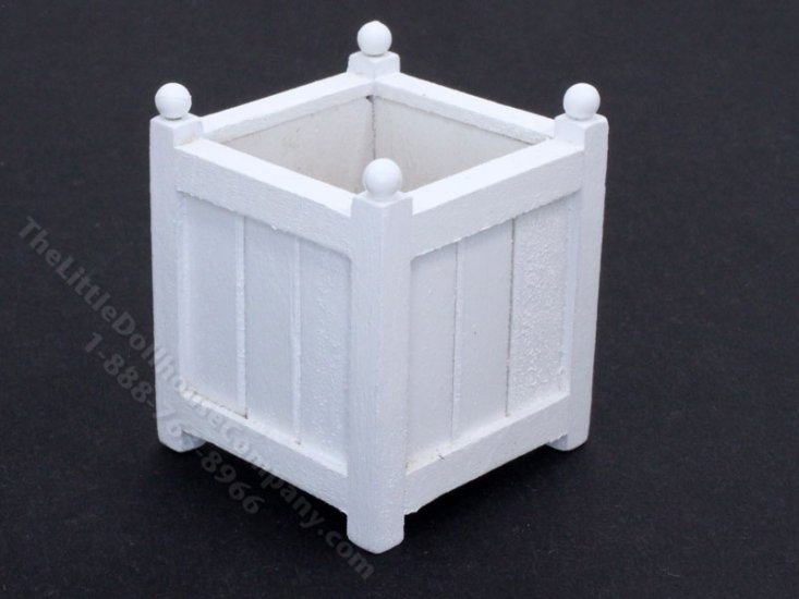 (image for) Miniature Square Wooden Planter for Dollhouses