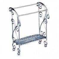 (image for) Miniature Empty Silver Towel Stand for Dollhouses