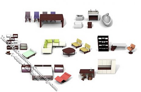 (image for) 3/4 Scale Contemporary Furniture Collection for Dollhouses