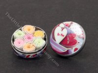 (image for) Dollhouse Scale Model Valentine's Day Themed Cookie Tin