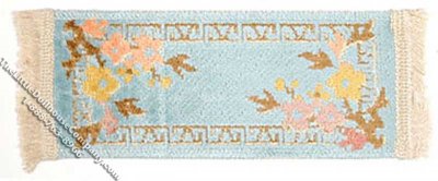 (image for) Miniature Rectangular Peking Style Aqua Rug for Dollhouses