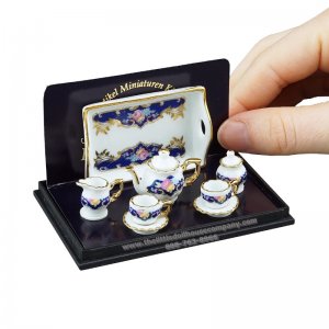 (image for) Miniature Tea-Set "Baronesse" - Royal Blue Design