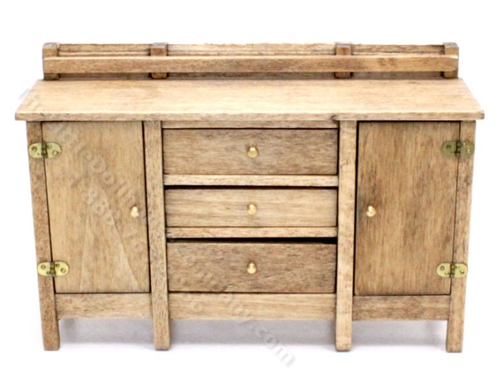 (image for) Miniature Handmade Rustic Buffet for Dollhouses