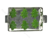 (image for) Miniature Christmas Tree Cookies On Baking Sheet for Dollhouses