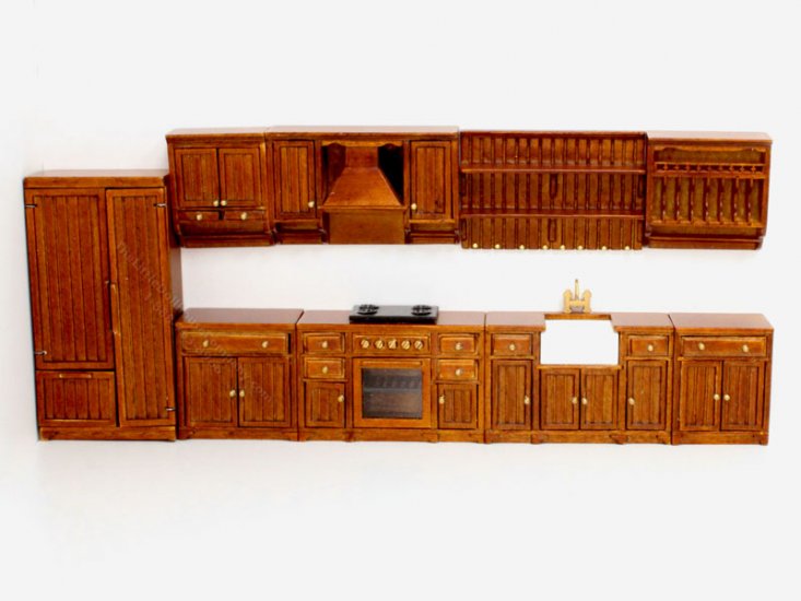 (image for) 1/2 Scale 9-Piece Walnut Kitchen Set