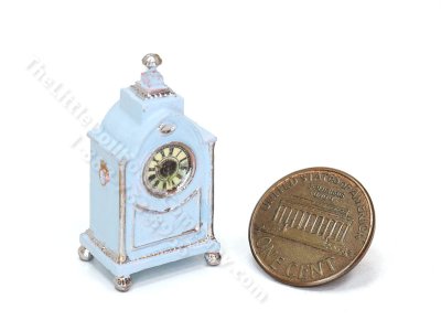 (image for) Miniature Victorian Style Bracket/Mantel Clock - Light Blue