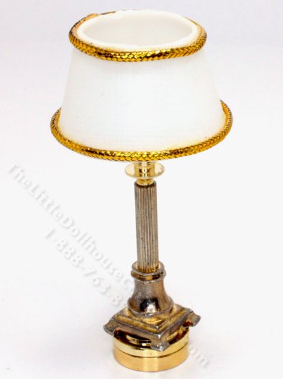 (image for) As-Is Non-functional Brass Column Table Lamp for Dollhouses