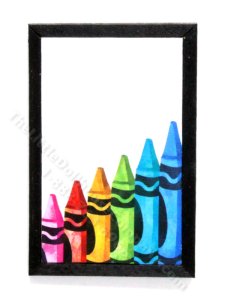 (image for) Miniature Crayons Rectangular Framed Print in Black Frame