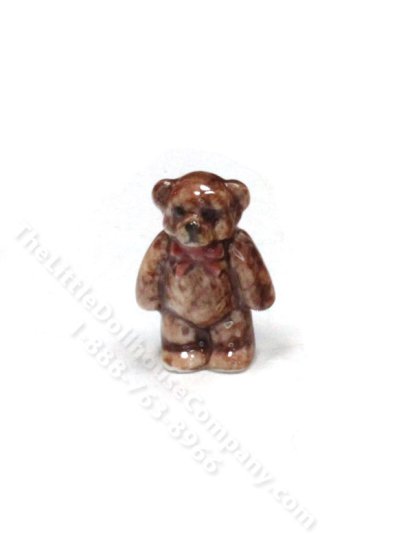 (image for) Miniature Ceramic Teddy Bear Figurine for Dollhouse