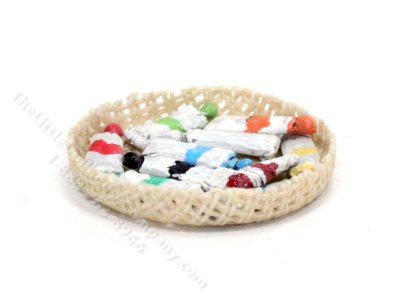 (image for) Miniature Basket of Paint Tubes for Dollhouses
