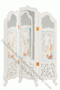 (image for) Miniature White Mirrored Room Divider for Dollhouses