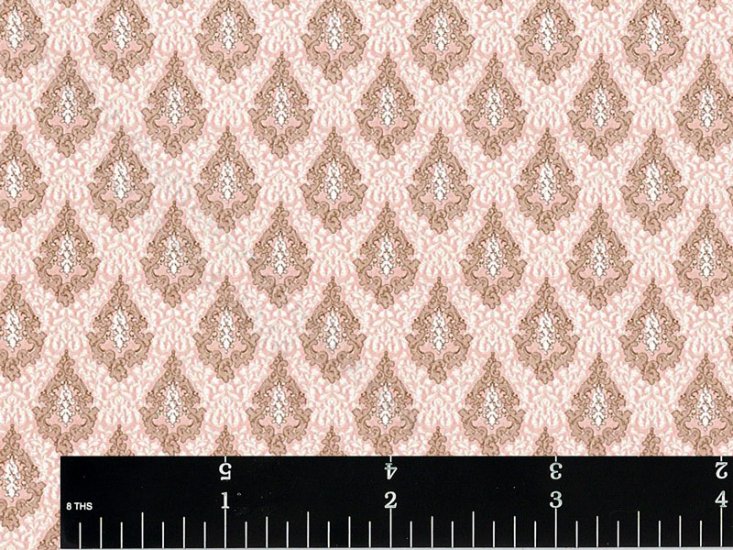 (image for) Hobarth Pattern Miniature Wallpaper for Dollhouses - Pink