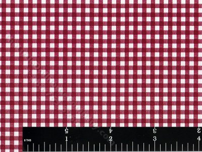(image for) Burgundy/White Gingham Miniature Wallpaper for Dollhouses