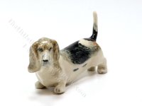(image for) Miniature Porcelain Tricolour Basset Hound for Dollhouses
