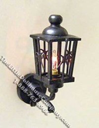 (image for) Miniature 12v Black Ornate Coach Lamp for Dollhouses