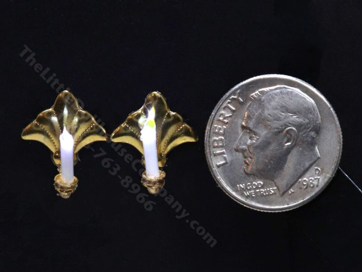 (image for) 1:48 Scale Miniature 3V Pair of Fleur de Lis Sconces for Dollhouses