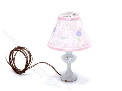 (image for) Miniature White Lamp with Floral Shade